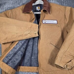 Carhartt J001 BRN Detroit Jacket Blanket Lined Men's 2XL Brown Made In USA Work